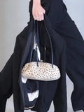CHANEL 26A Wool Polka Dot Frog Mouth Bag Apricot