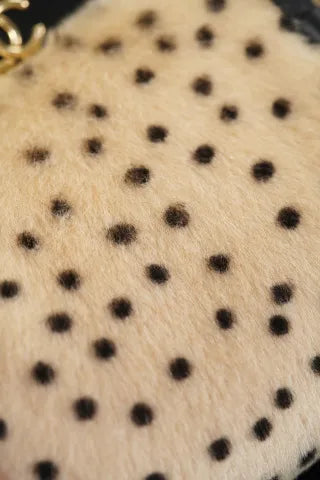 CHANEL 26A Wool Polka Dot Frog Mouth Bag Apricot