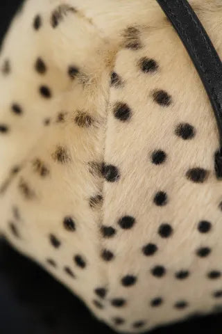CHANEL 26A Wool Polka Dot Frog Mouth Bag Apricot