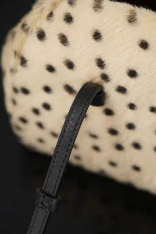CHANEL 26A Wool Polka Dot Frog Mouth Bag Apricot