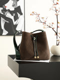CHANEL 26B Wide Shoulder Strap Bucket Bag Black Large AS6584