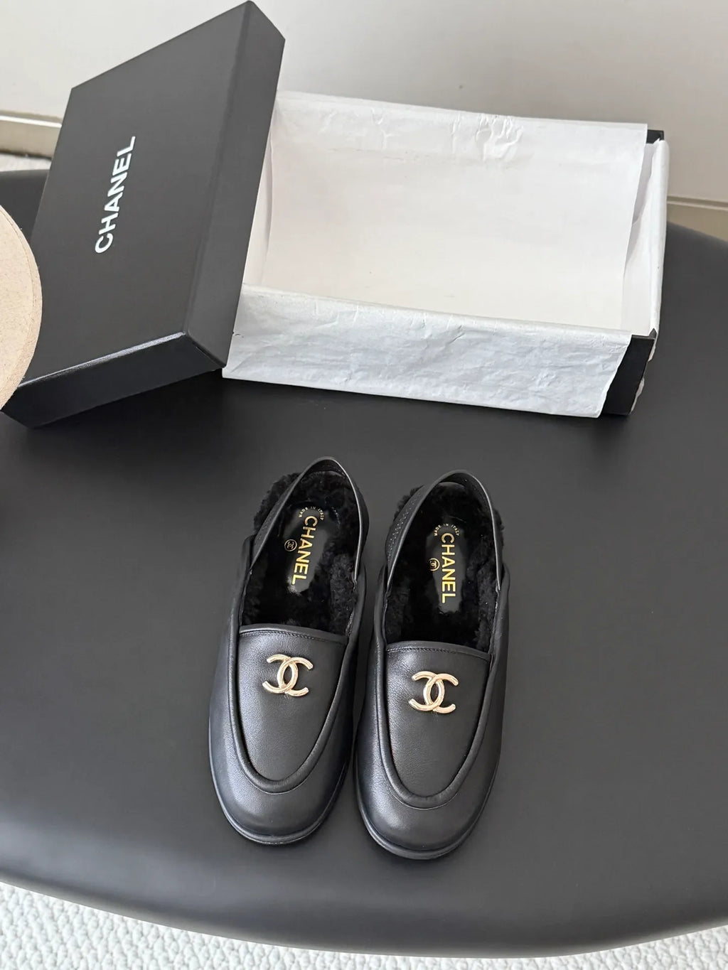 Chanel 26B Women's Fuzzy Suede Loafers