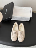 Chanel 26B Women's Fuzzy Suede Loafers