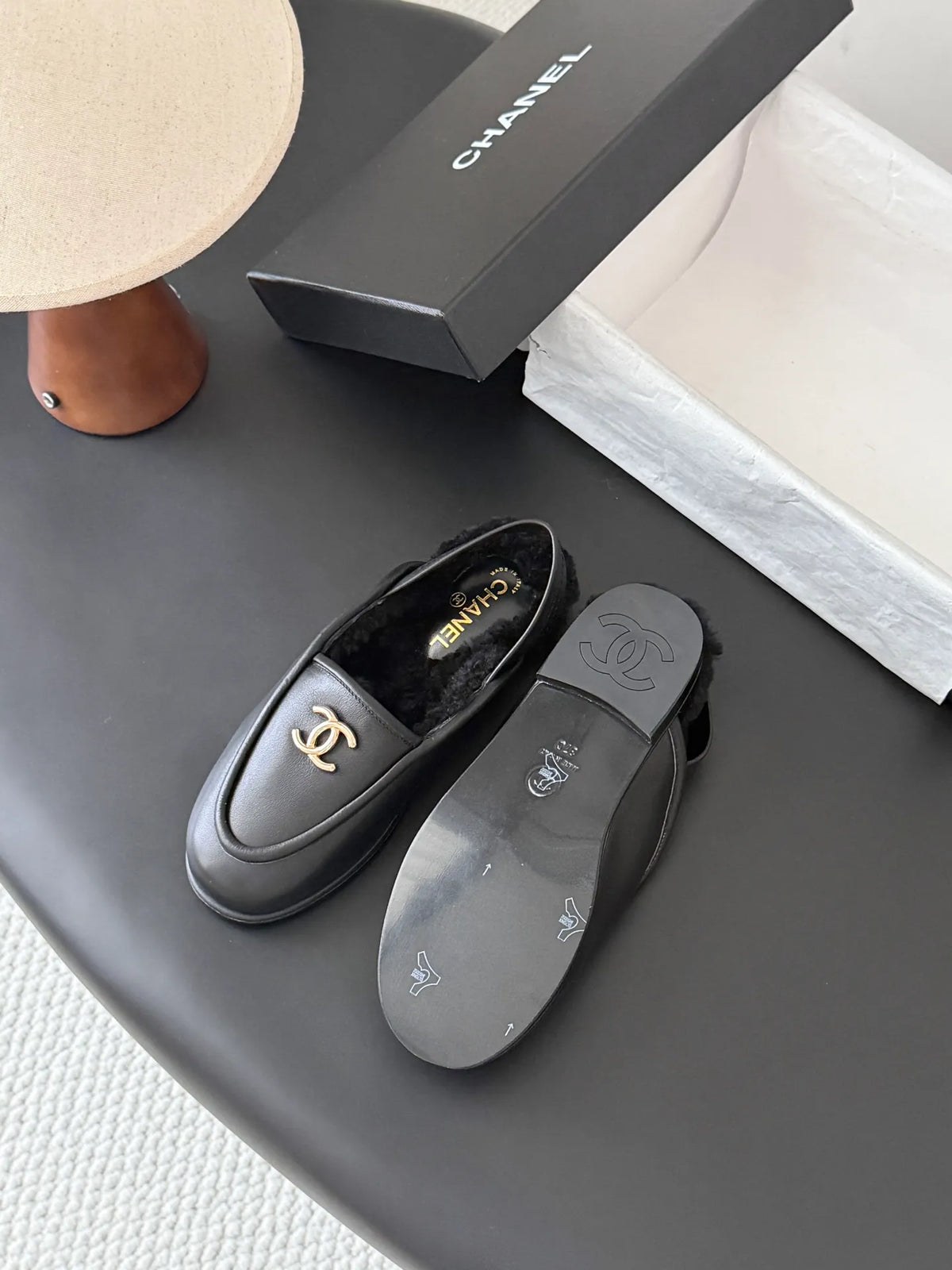 Chanel 26B Women's Fuzzy Suede Loafers