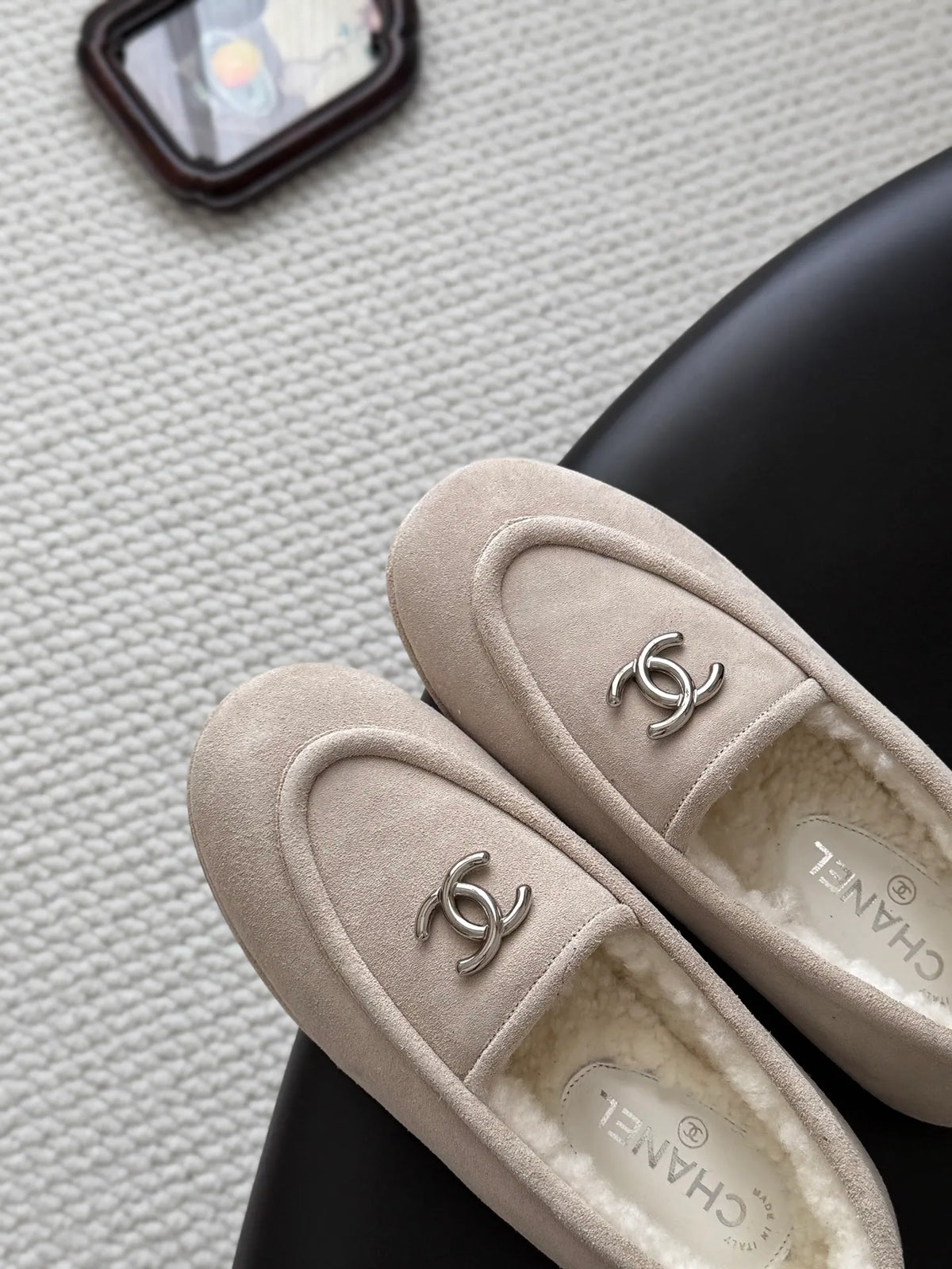 Chanel 26B Women's Fuzzy Suede Loafers