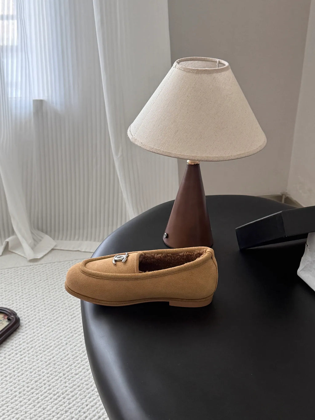 Chanel 26B Women's Fuzzy Suede Loafers