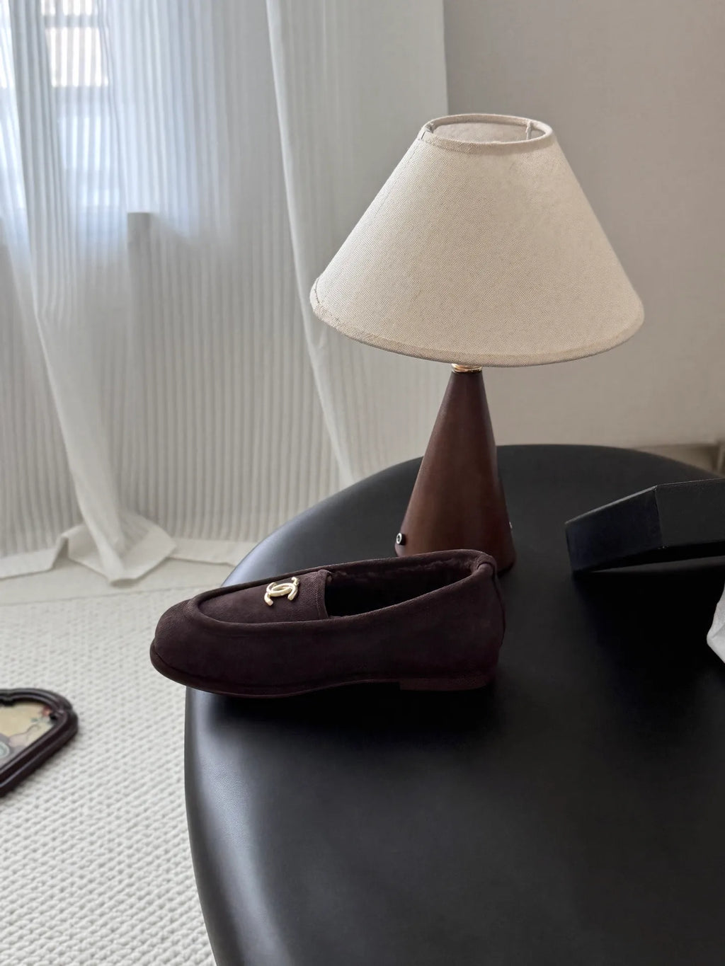 Chanel 26B Women's Fuzzy Suede Loafers