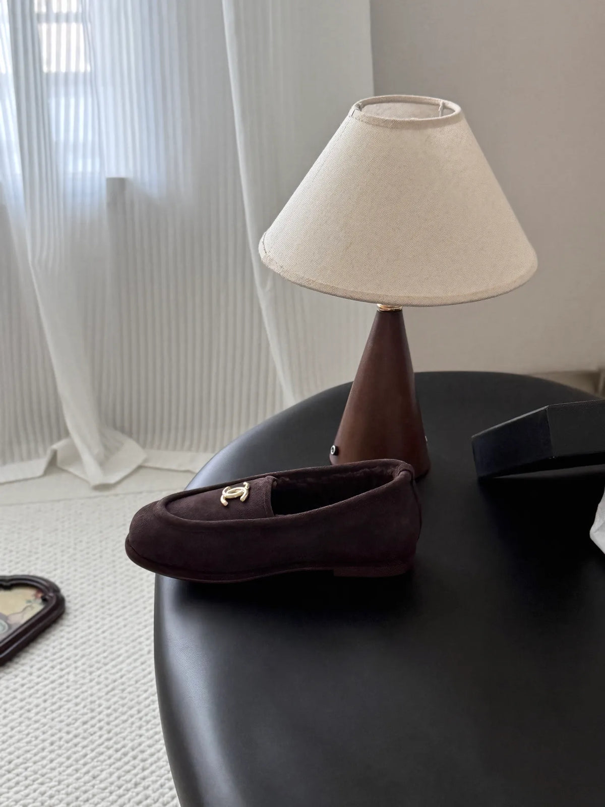 Chanel 26B Women's Fuzzy Suede Loafers