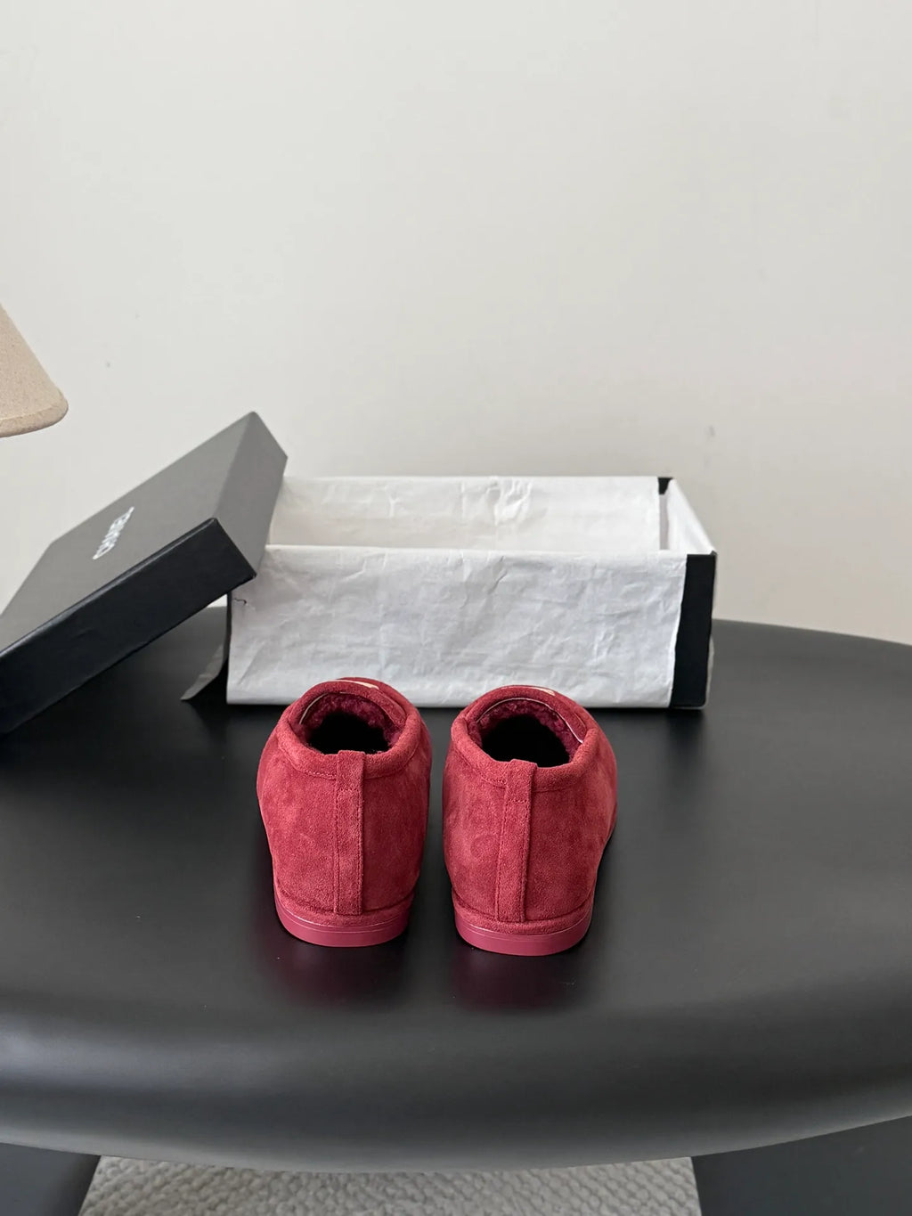 Chanel 26B Women's Suede Fuzzy Loafers