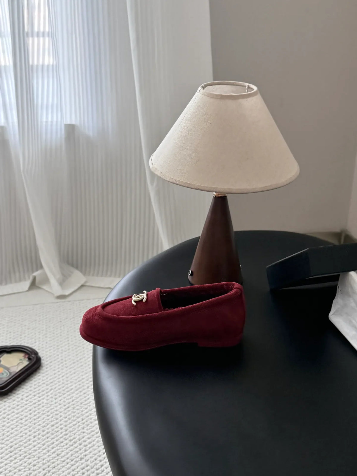 Chanel 26B Women's Suede Fuzzy Loafers