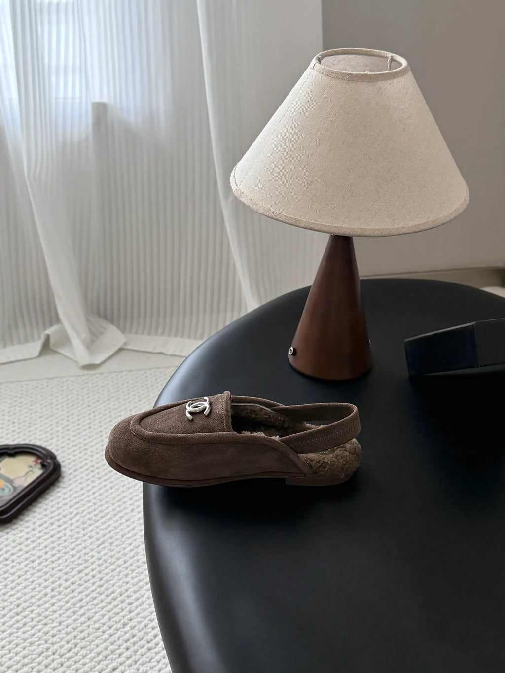 Chanel 26B Women's Suede Fuzzy Loafers