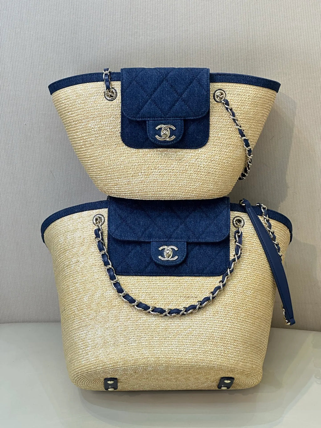 CHANEL 26C Beach Basket Tote Bag