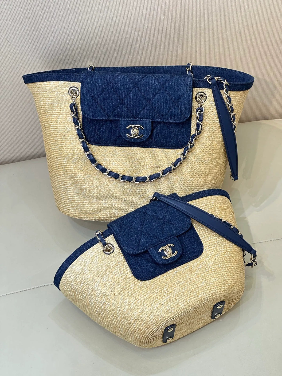 CHANEL 26C Beach Basket Tote Bag