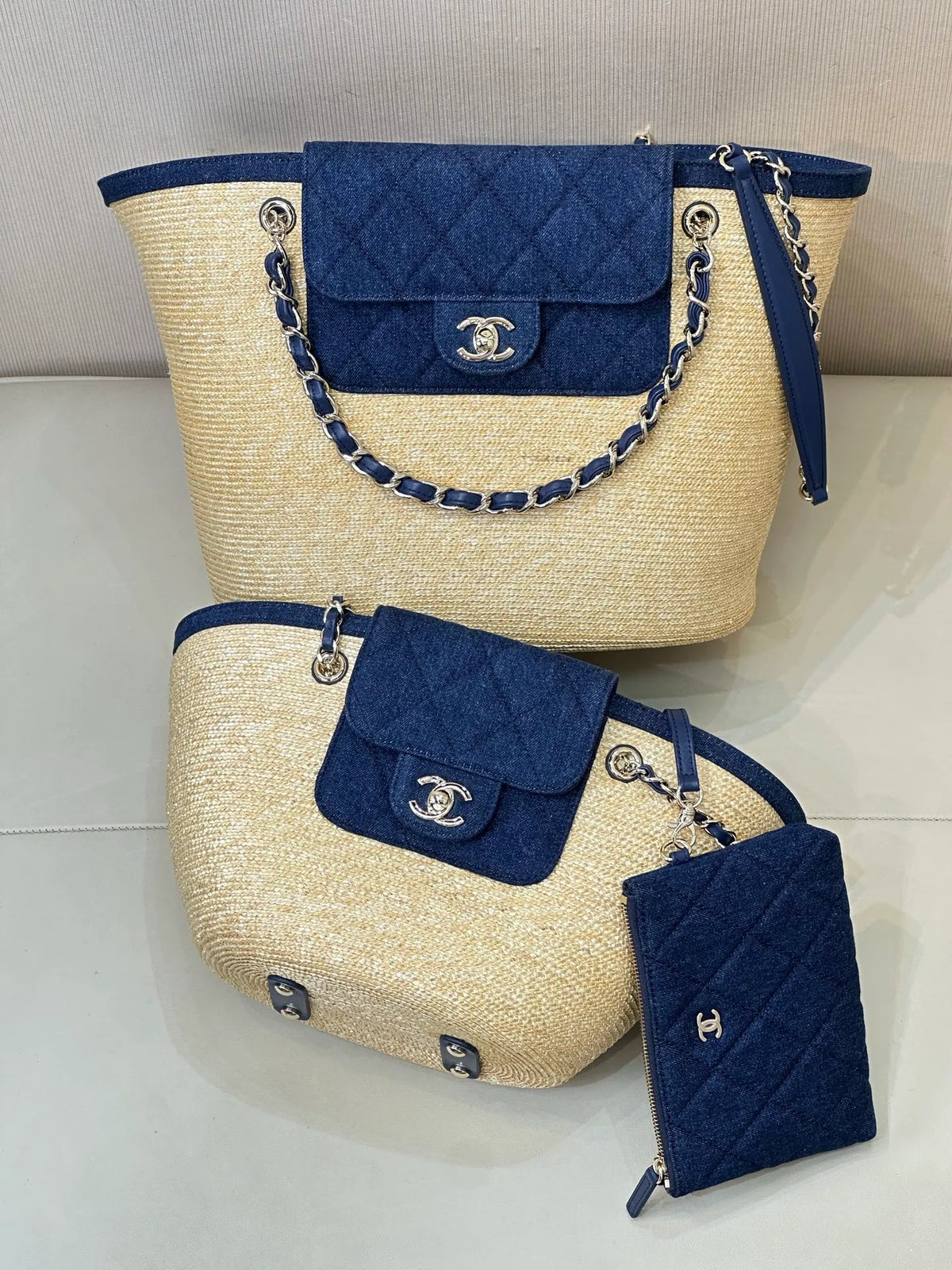 CHANEL 26C Beach Basket Tote Bag