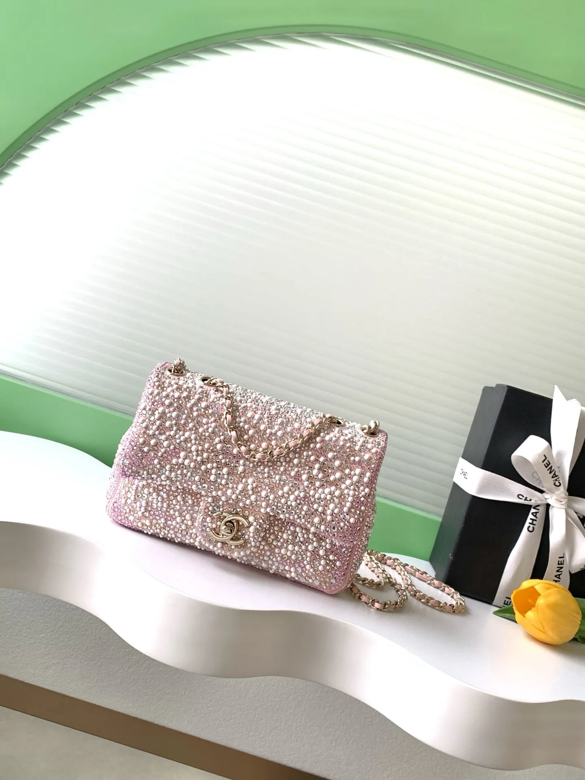 Chanel 26C Sac Du Soir Evening Bag Dark Grey AS4297