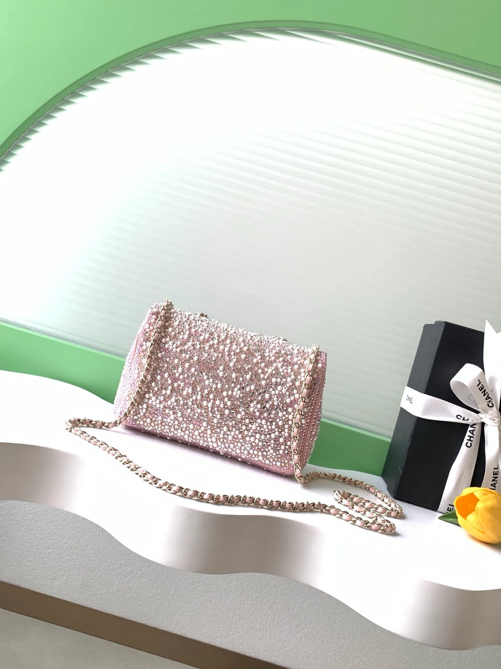 Chanel 26C Sac Du Soir Evening Bag Dark Grey AS4297