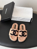 Chanel 26K Women's Furry Slippers