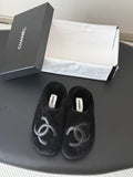 Chanel 26K Women's Furry Slippers