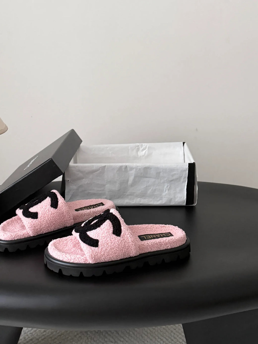 Chanel 26K Women's Furry Slippers