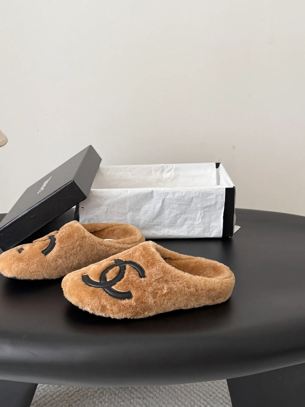 Chanel 26K Women's Furry Slippers