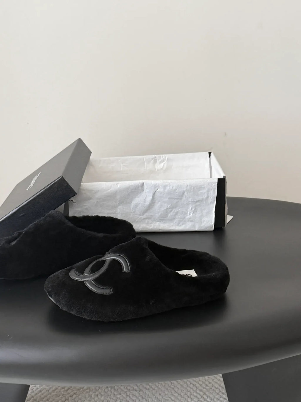 Chanel 26K Women's Furry Slippers