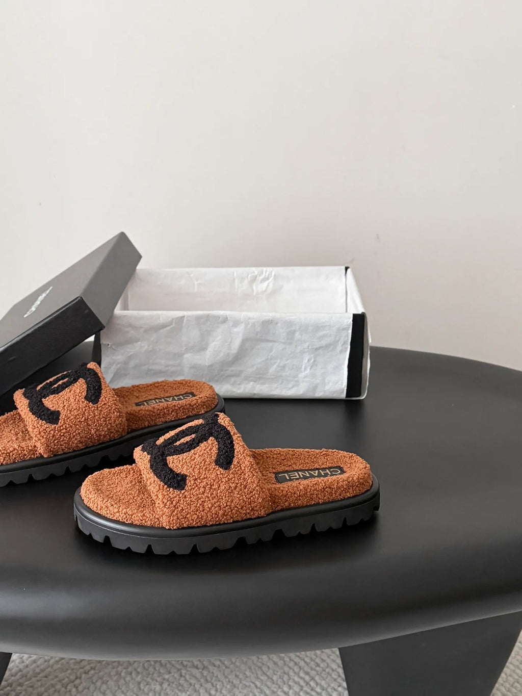 Chanel 26K Women's Furry Slippers