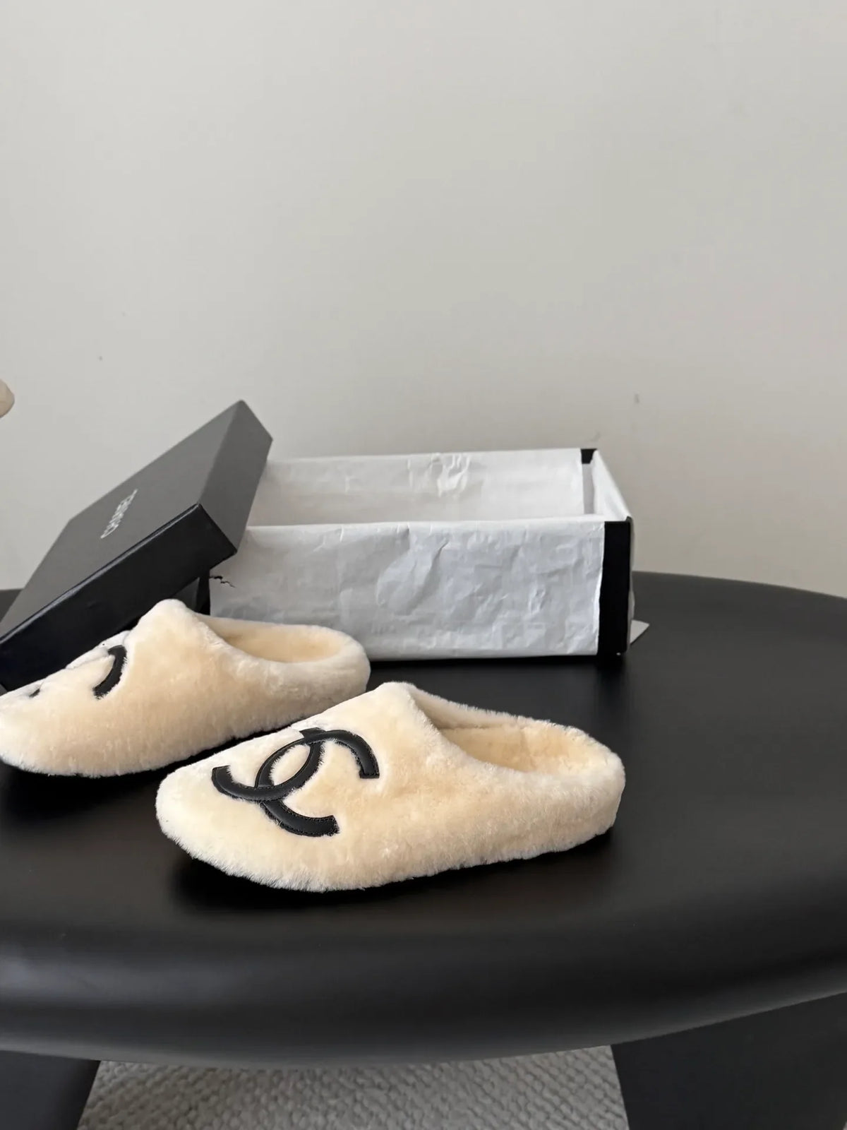 Chanel 26K Women's Furry Slippers
