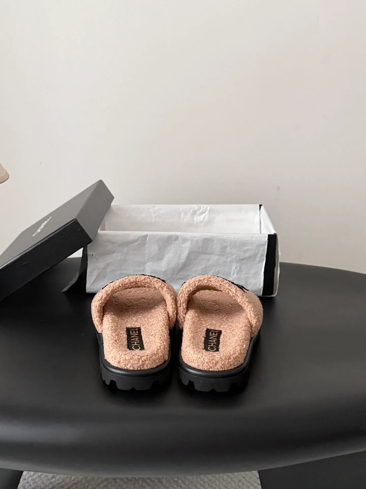 Chanel 26K Women's Furry Slippers
