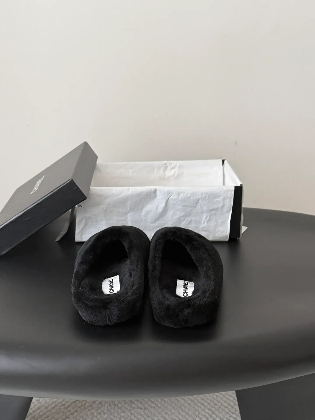 Chanel 26K Women's Furry Slippers
