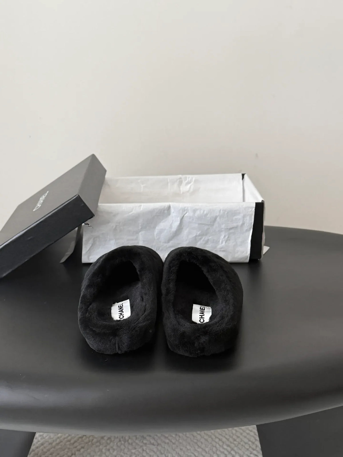 Chanel 26K Women's Furry Slippers