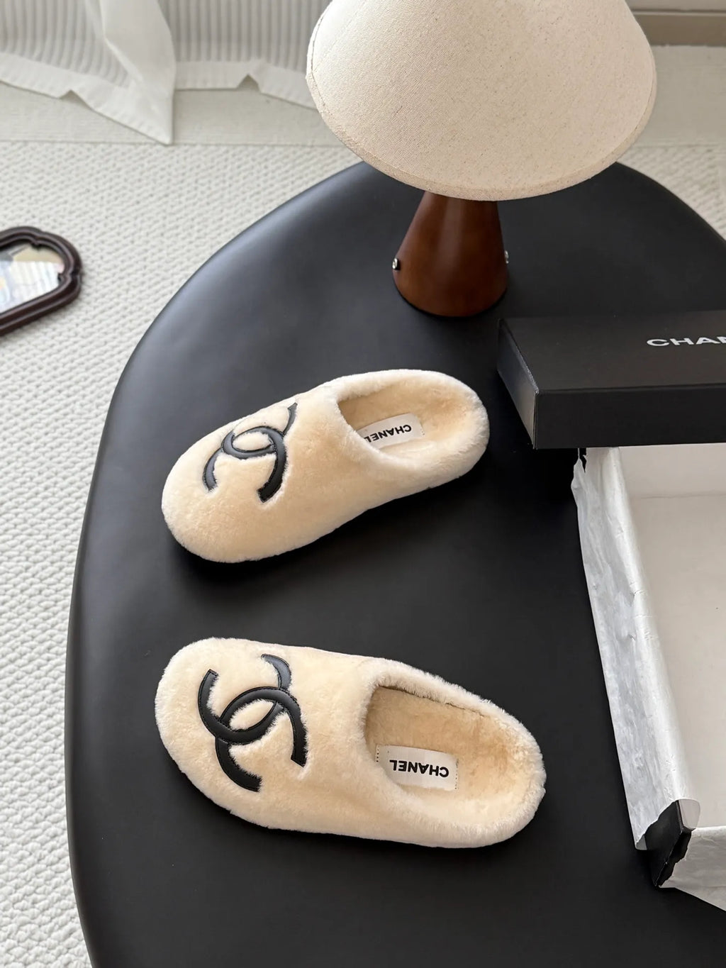 Chanel 26K Women's Furry Slippers