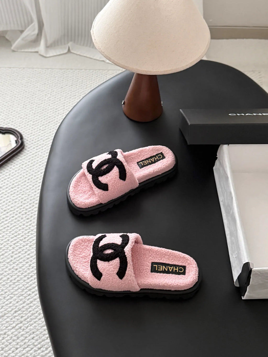 Chanel 26K Women's Furry Slippers