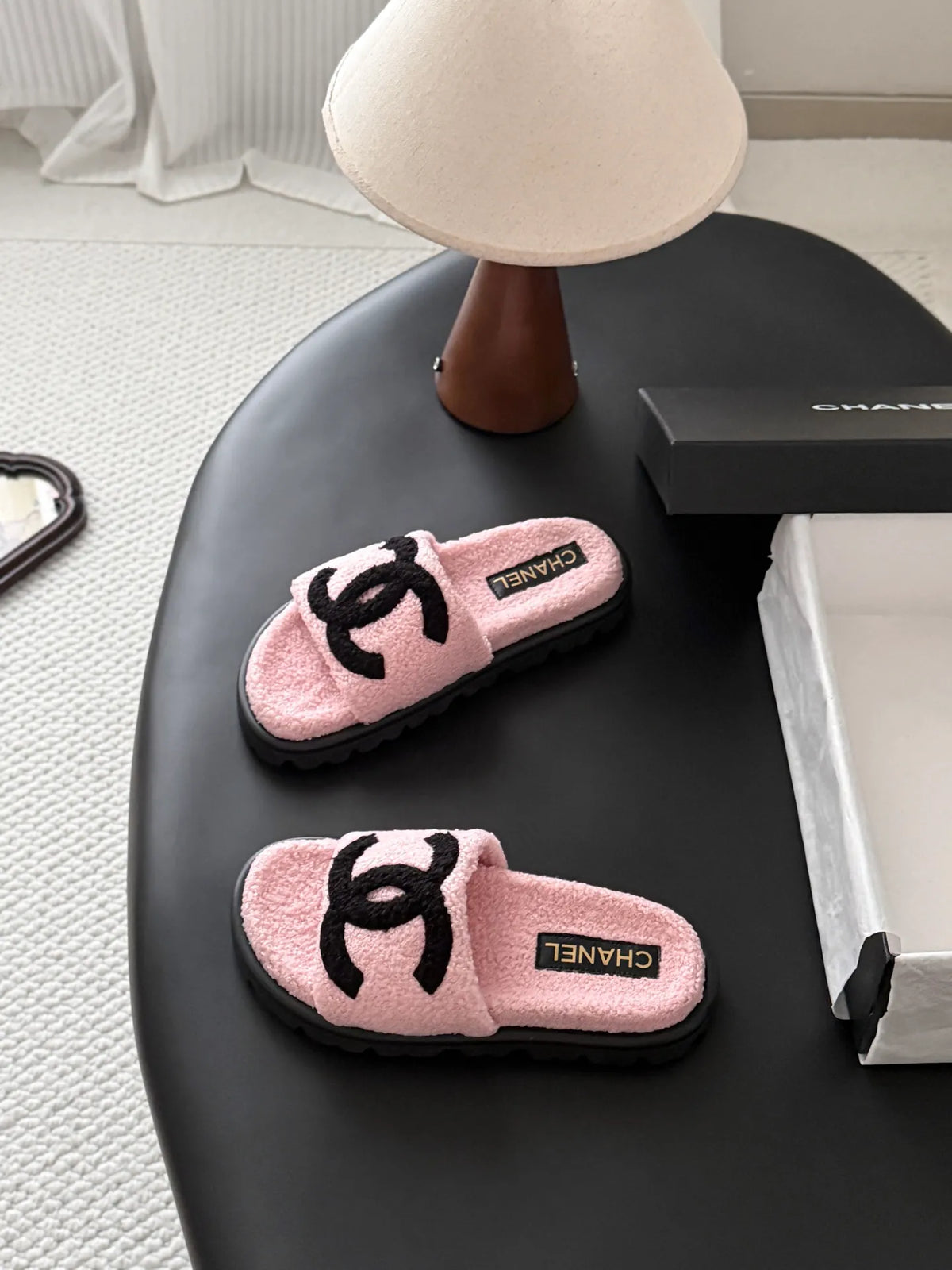 Chanel 26K Women's Furry Slippers