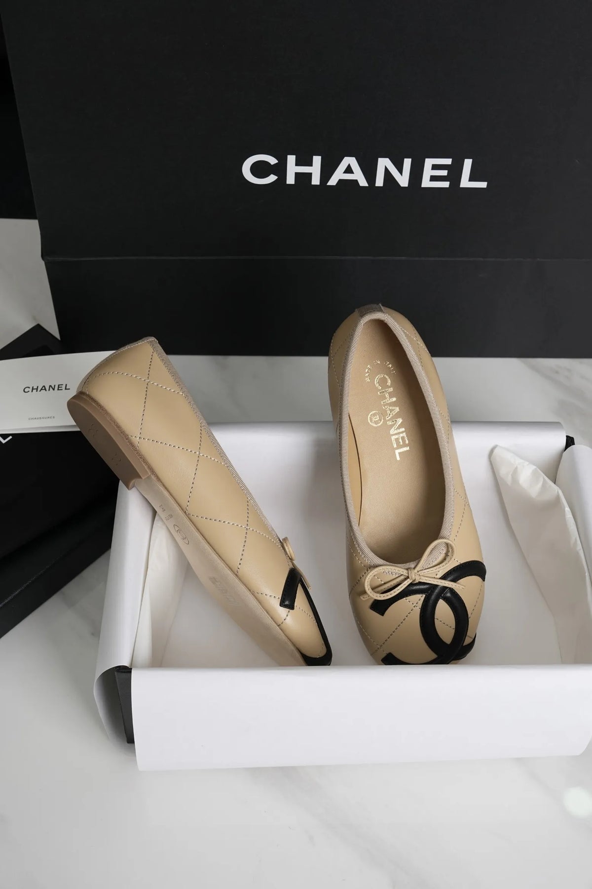 Chanel 26M Coco Apricot Cambon Shoes 317306