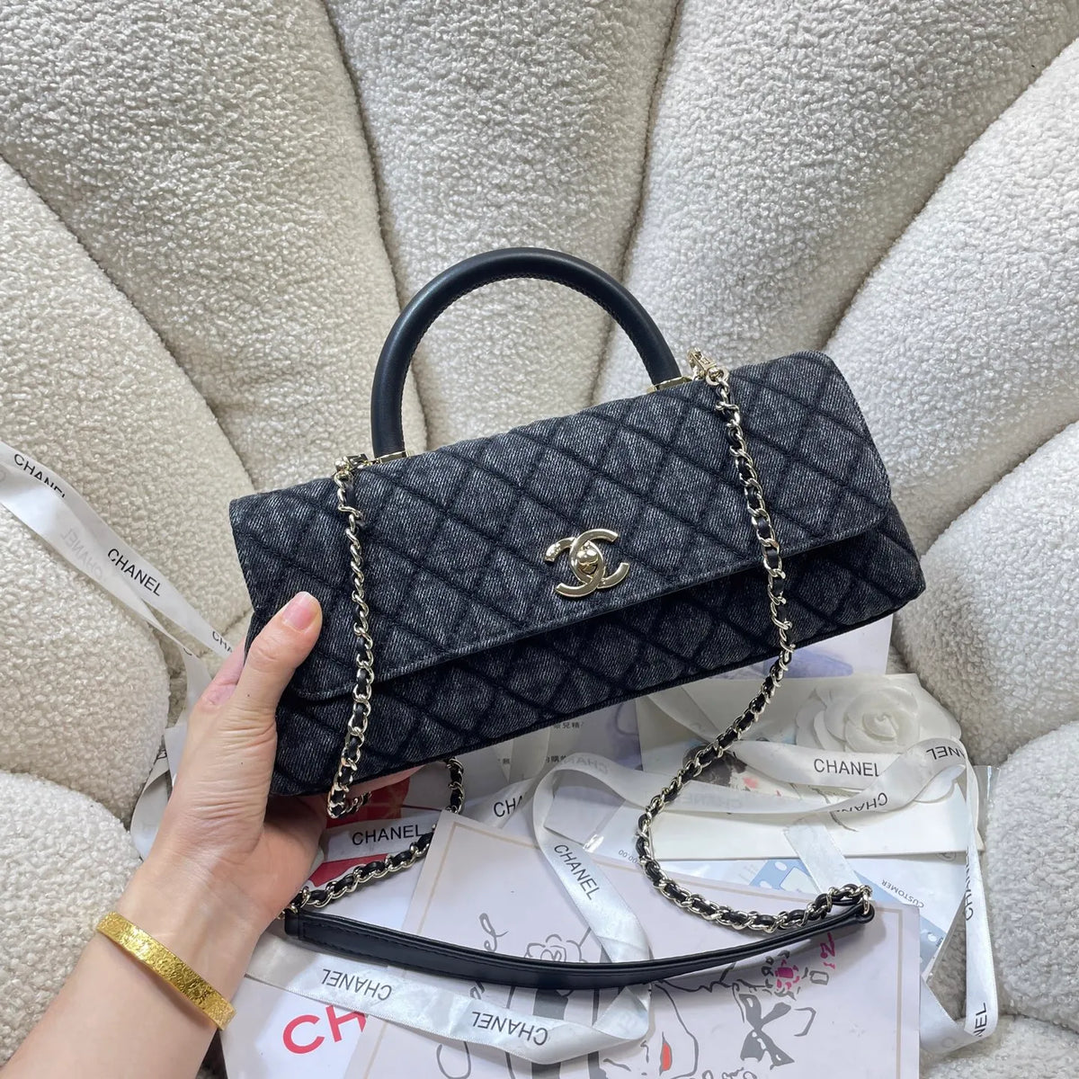 Chanel 26P Horizontal Coco Handle Black 6091