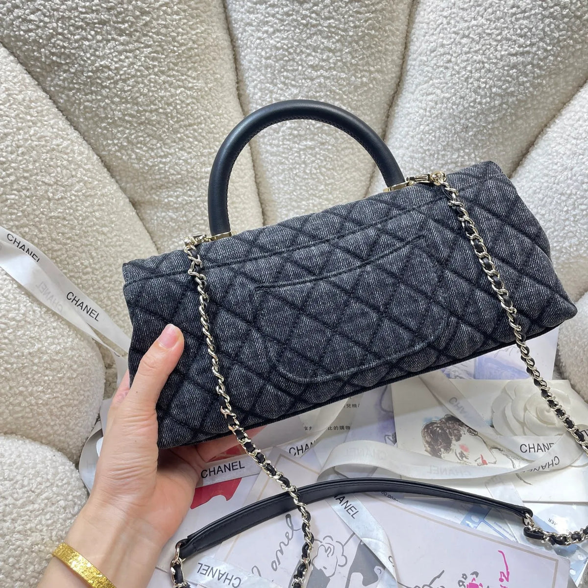 Chanel 26P Horizontal Coco Handle Black 6091