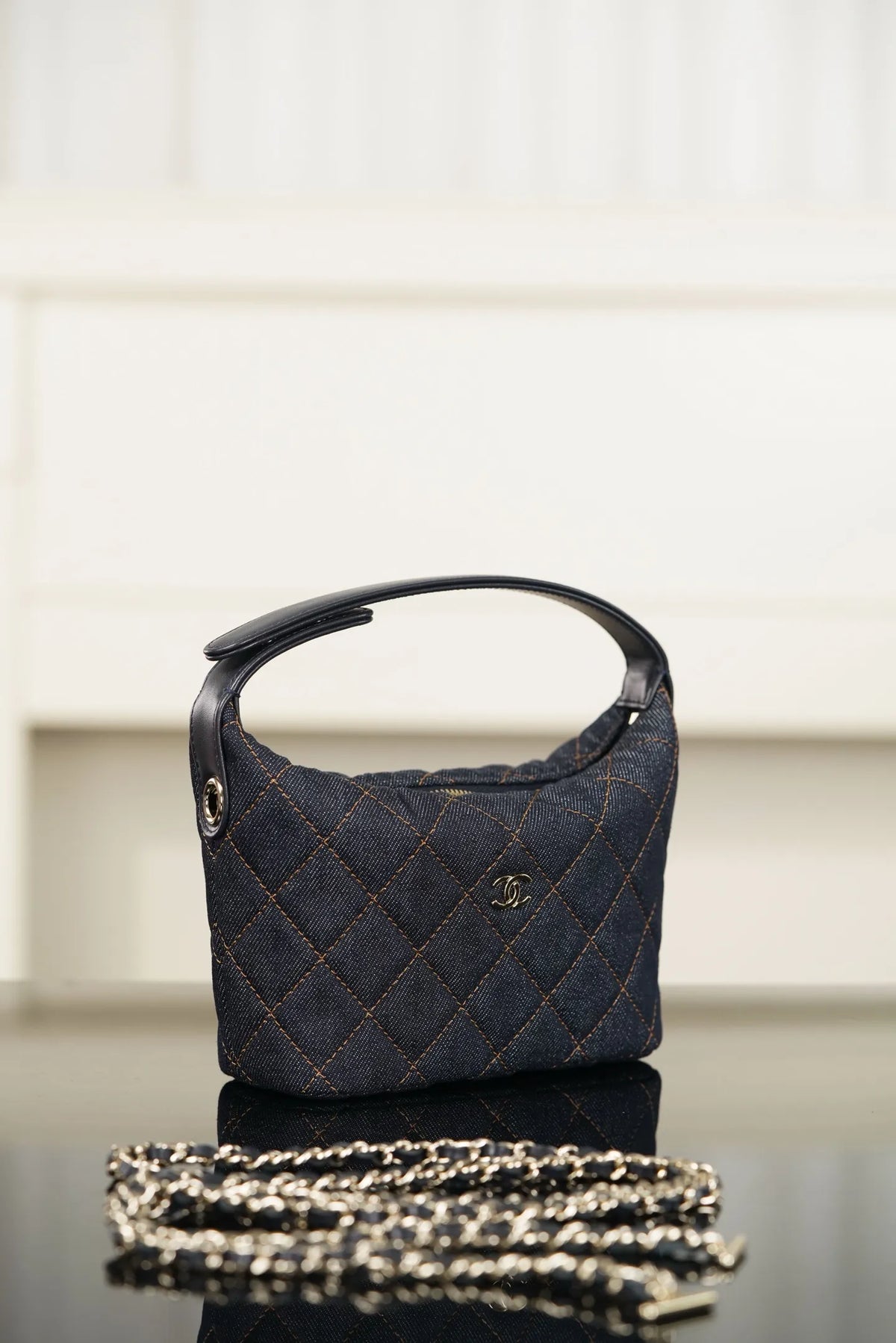 Chanel 26P Lunch Box Bag Dark Denim Blue 26030801