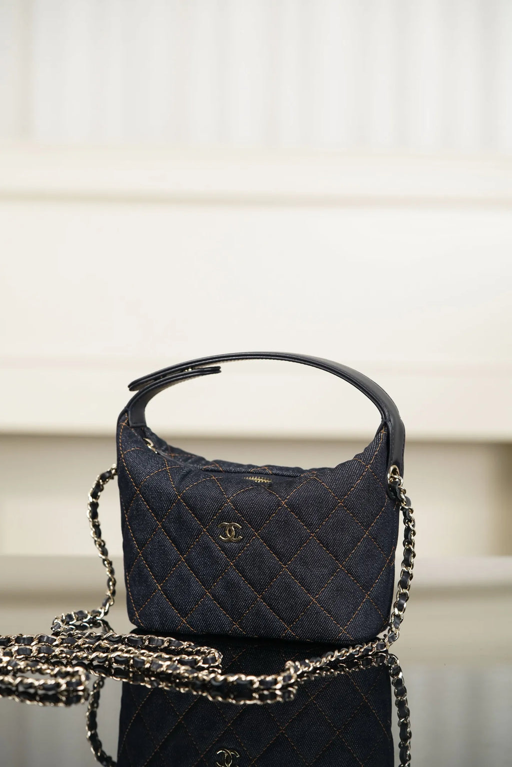 Chanel 26P Lunch Box Bag Dark Denim Blue 26030801