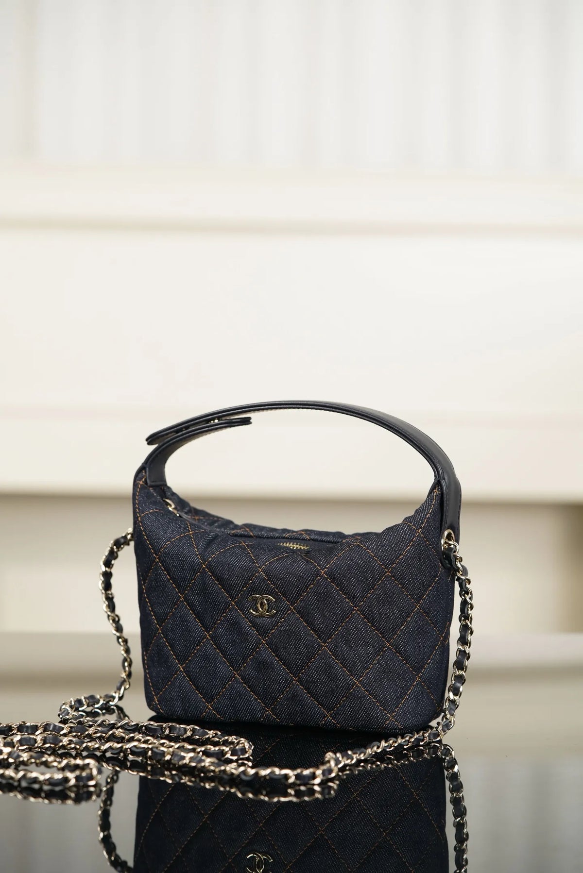 Chanel 26P Lunch Box Bag Dark Denim Blue 26030801