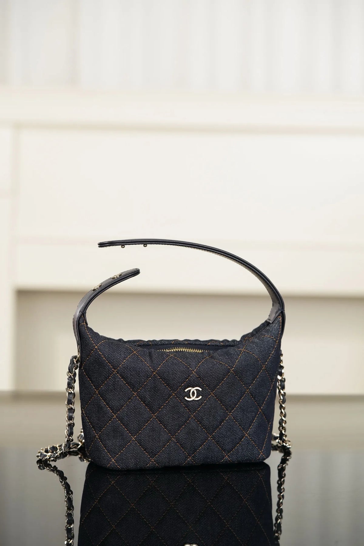Chanel 26P Lunch Box Bag Dark Denim Blue 26030801
