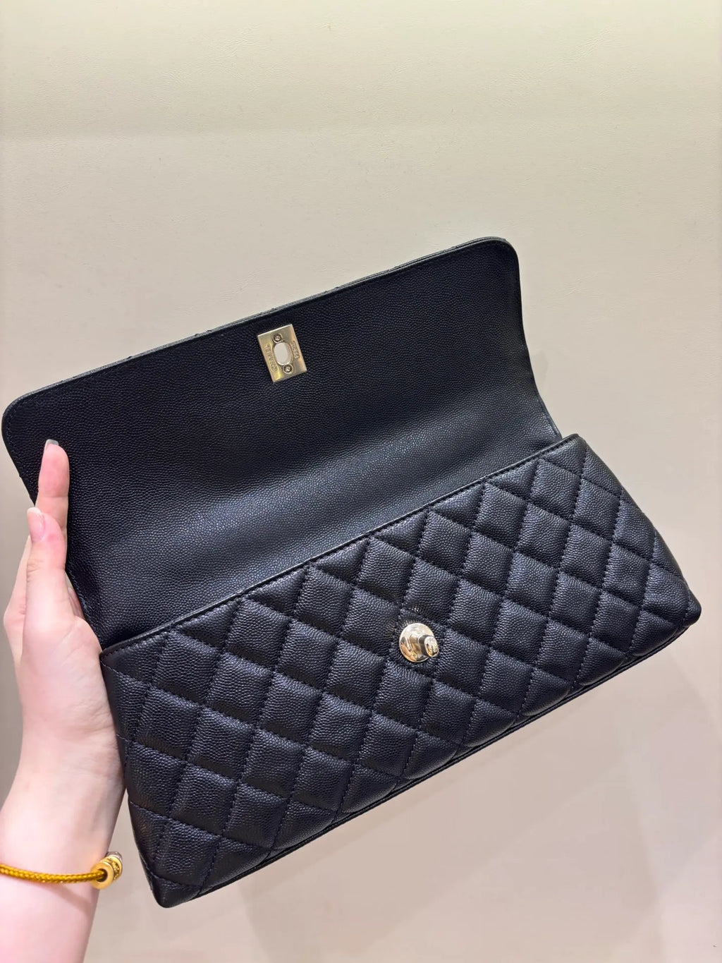 Chanel 26P Mini Coco Handle Horizontal Shoulder Bag Caviar