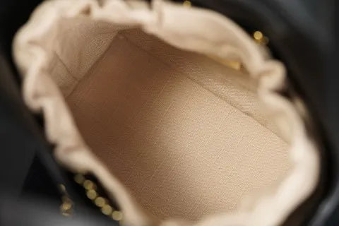 CHANEL 26S Baskets Hobo Bag Black Gold Small