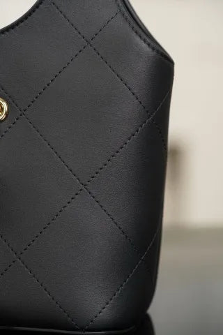 CHANEL 26S Baskets Hobo Bag Black Gold Small