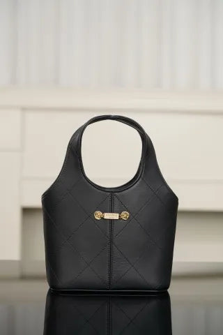 CHANEL 26S Baskets Hobo Bag Black Gold Small