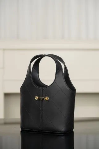 CHANEL 26S Baskets Hobo Bag Black Gold Small