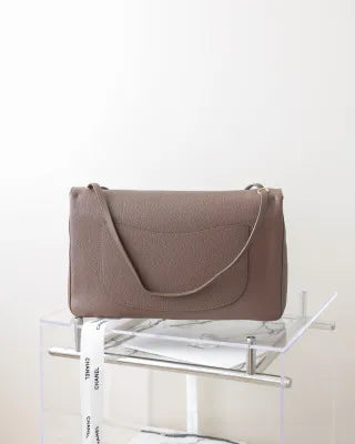 Chanel 26S Classic Flap Large Handbag Caviar Leather Brown 210401402130