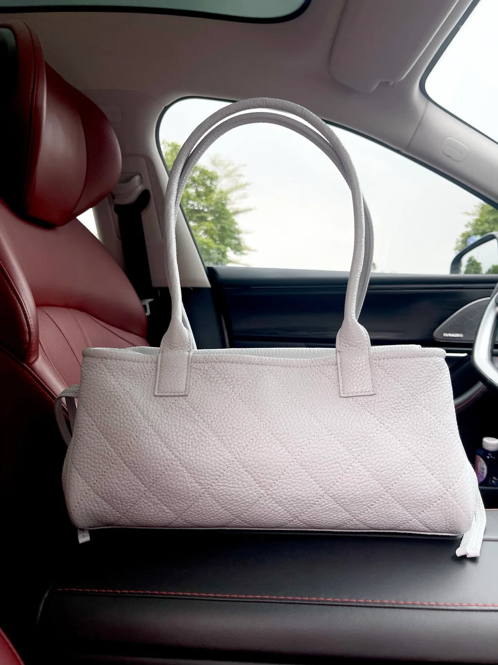 Chanel 26S Lychee Pattern Baguette Bag Ice Gray 6288
