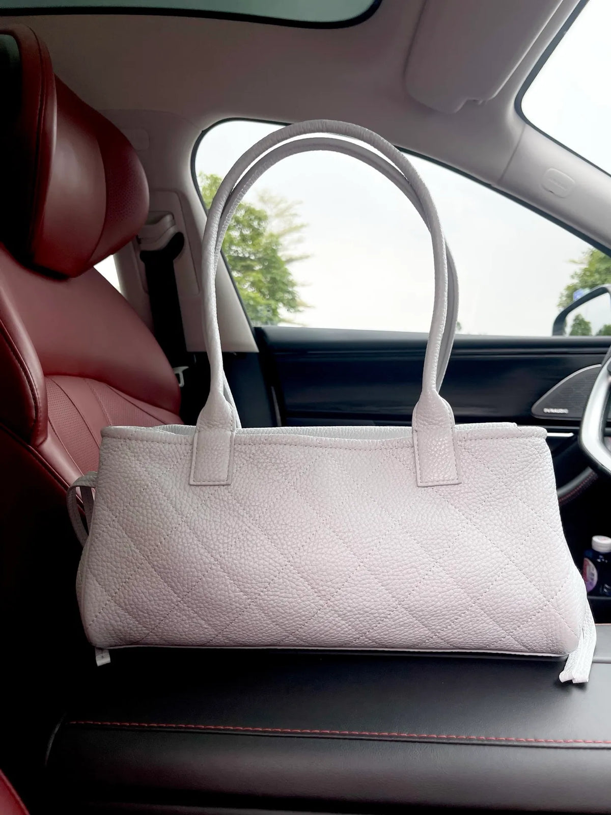 Chanel 26S Lychee Pattern Baguette Bag Ice Gray 6288