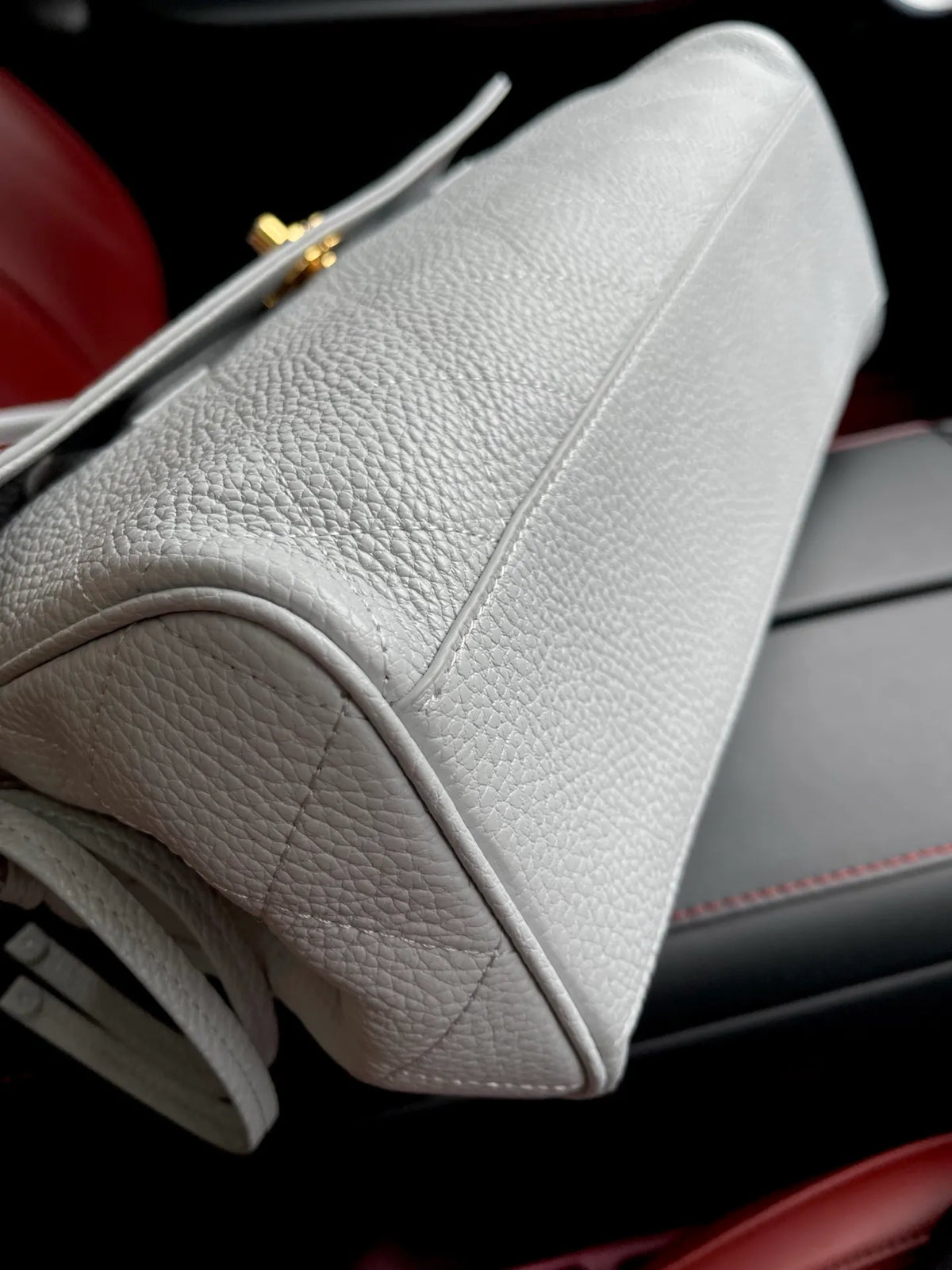 Chanel 26S Lychee Pattern Baguette Bag Ice Gray 6288