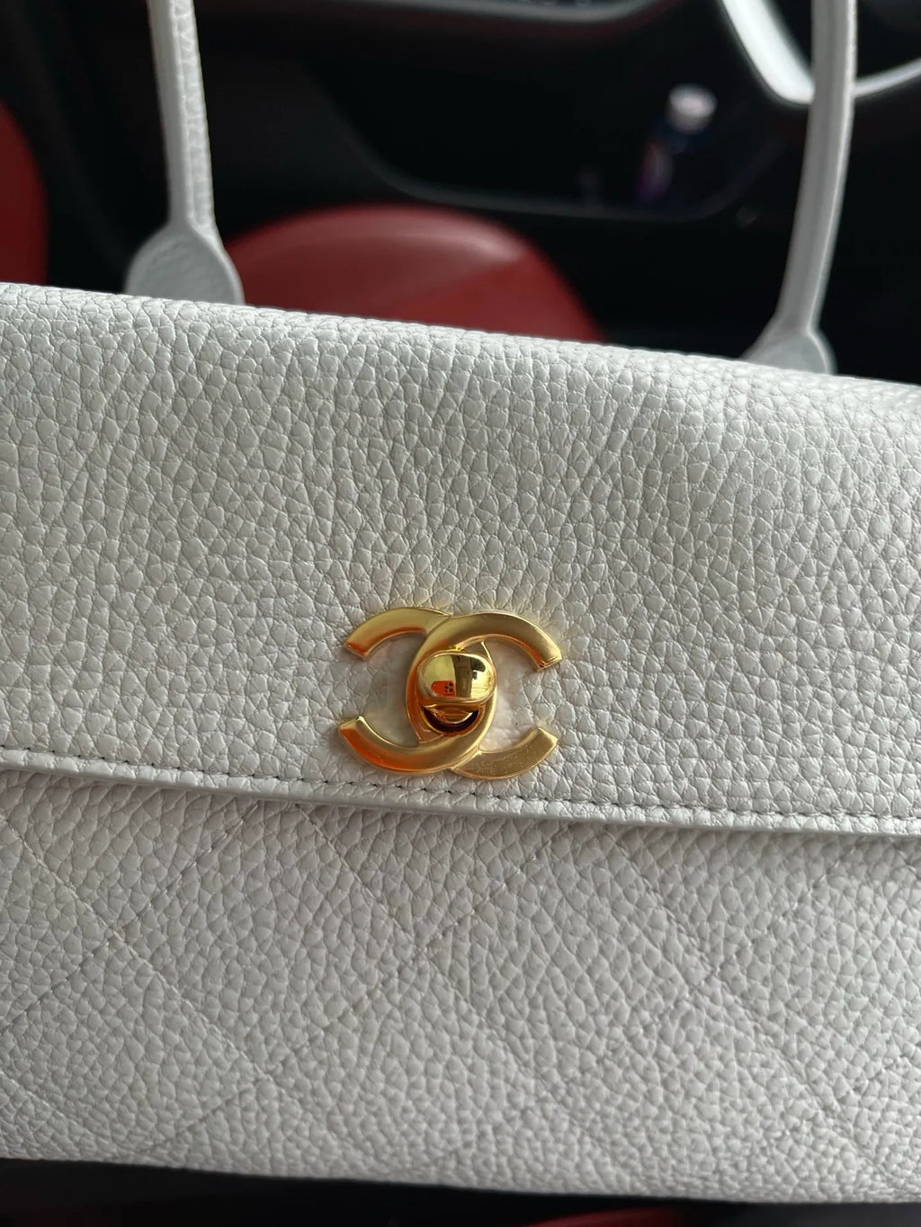 Chanel 26S Lychee Pattern Baguette Bag Ice Gray 6288